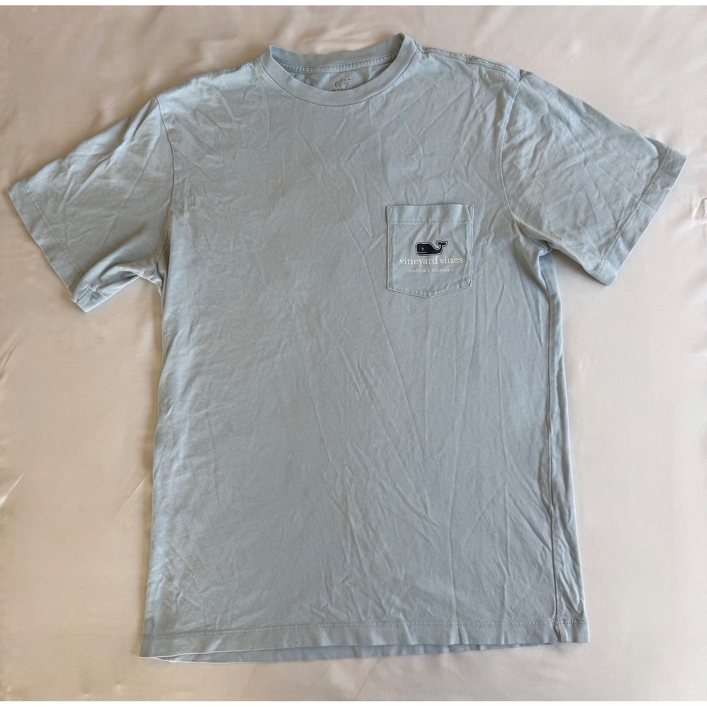 Vineyard Vines T-Shirt XS Blue Martha's Vineyard Pocket Tee Back Graphic